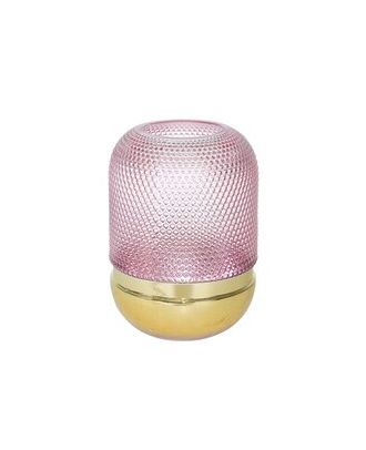 Textured Dots Glass Pink Gld 