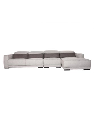 Sectional Grey With Headrest 