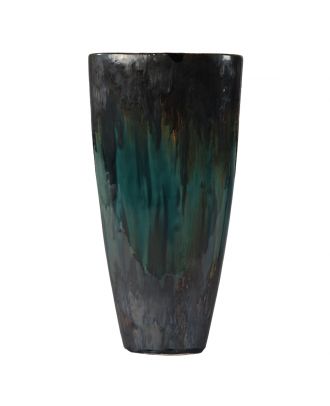 Vase Ceramic  Multicolor  Green