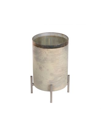 Pillar Candle Holder Glass Metal