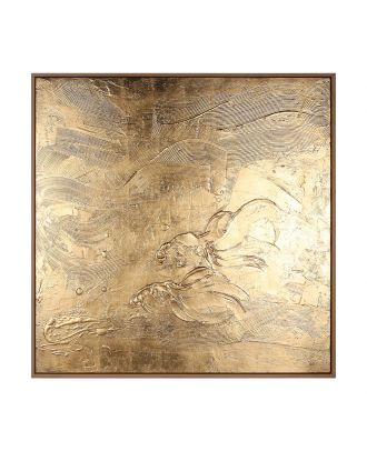 Abstract H.Painted Wall Panel Gold
