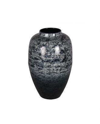 Vase Iron Blue Wht Mix 