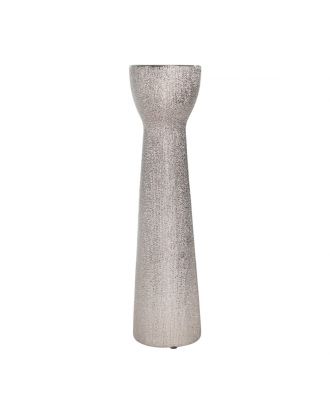 Candle Holder Ceramic Silver