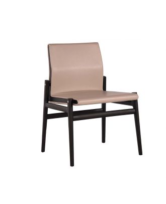 Dining Chair Leather Beige 