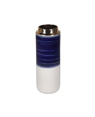 Vase Ceram Blu Wht