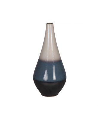 Vase Layered Grey Blue Wht 