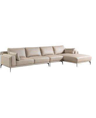 SECTIONAL SOFA LEATHER L.BROWN 