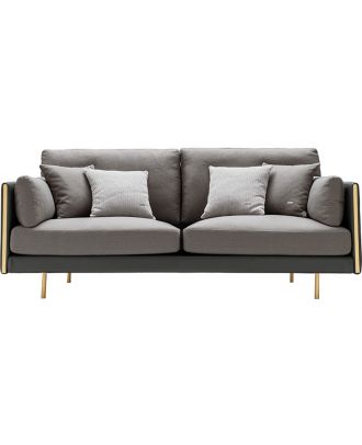 Messina Sofa Love Seat- Fabric And Leather  