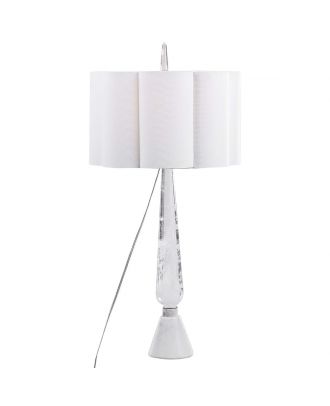 Crystal Tower Table Lamp White 