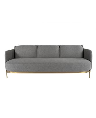 Sofa Three Seater - Grey With Gold
