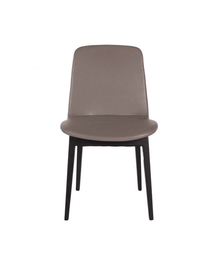 Dining Chair Armless Grey Leather