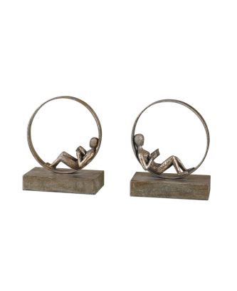 Lounging Reader Bookends (Set Of 2)